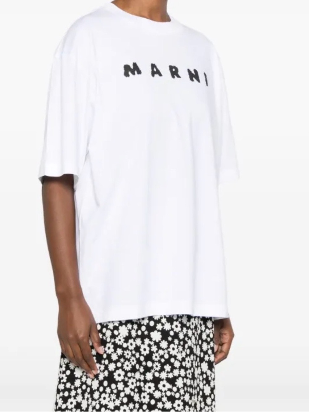 Marni White jersey T-shirt with Marni scribbled logo